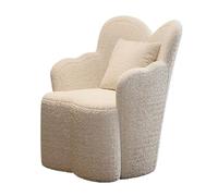Silla de maquillaje ligera de lujo para niñas, taburete con respaldo de princesa creativa para dormitorio y tocador, elegante estilo crema, asiento de tocador, ideal para decoración del hogar
