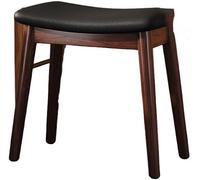 Silla de Maquillaje Minimalista de Madera Maciza Negra, Taburete de Maquillaje, Elegante tocador y Taburete bajo para Cambiar Zapatos para Dormitorio de niña, 45 x 27 x 46 cm, Muebles funcio