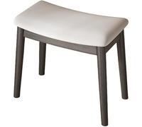 Silla de Maquillaje Minimalista y Elegante de Madera Maciza. Elegante tocador para niñas. Taburete bajo para Cambiar Zapatos, Color Blanco. 45 x 27 x 46 cm. Ideal para dormitorios y tocadore