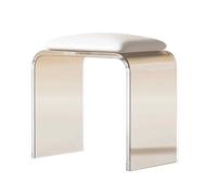 Silla de Maquillaje Moderna de acrílico con cojín para jardín. Silla pequeña Minimalista y Taburete de Maquillaje para Exteriores. Ligera y Lujosa, Color Gris, 100 cm/39 Pulgadas.