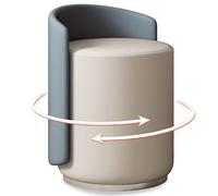 Silla de maquillaje moderna, giratoria de 360°, diseño de respaldo bajo, acento elegante para dormitorio y tocador, muebles de oficina elegantes (azul polvoriento)