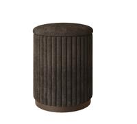 Silla de maquillaje otomana redonda moderna tapizada para sala de estar, dormitorio, reposapiés de terciopelo negro con base negra