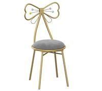 Silla de maquillaje portátil de mariposa con respaldo desmontable para espacios pequeños, ideal para dormitorio, sala de estar, tienda de ropa, elegante taburete de vestir, tamaño compacto, 34 x 34 x