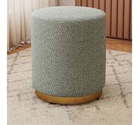 Silla de Maquillaje Redonda con reposapiés tapizado en Terciopelo y Base Dorada para un Asiento cómodo en la Sala de Estar y el Dormitorio.