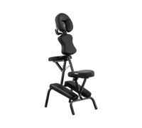 physa Silla De Masaje Plegable Sillón De Cosmética MONTPELLIER BLACK (Estructura de acero, Tapicería en PVC, Hasta 160 kg, Negro)