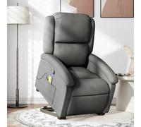 Silla de Masaje reclinable de pie de Tela Gris Oscuro,Silla de Masaje Reclinable con Elevación Eléctrica y Masaje de Vibración para Ancianos Salón, Sillones