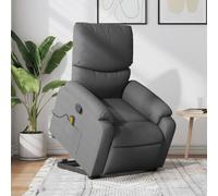 Silla de Masaje reclinable de pie de Tela Gris Oscuro,Sillón Reclinable Eléctrico Elevatorio con Masaje Vibración Confort y Relax para Todas Las Edades Salón, Sillones