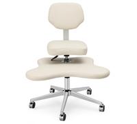 Silla de meditación ergonómica con patas cruzadas, silla de oficina giratoria de 360° con ruedas y repositorio de pies, asiento ajustable en altura, sillón multiposición para teletrabajo Yoga casa