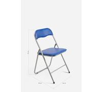 Silla de Metal Plegable Acolchada - 44 x 46 x 79 cm - Azul - CONJUNTO: Pack 6