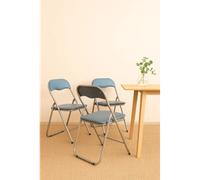 Silla de Metal Plegable Acolchada - 44 x 46 x 79 cm - Gris - CONJUNTO: Pack 6