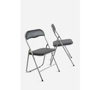 Silla de Metal Plegable Acolchada - 44 x 46 x 79 cm - Negro - CONJUNTO: Pack 4