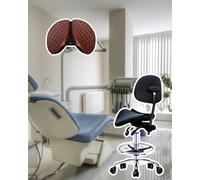 Silla de montar para oficina dental, asiento dividido, silla con ruedas, taburete ergonómico giratorio con dos opciones ajustables, mostrador de cocina/asiento de postura de hospital (un color 54)