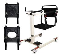 Silla de movilidad de transferencia de elevación de pacientes - Silla de transporte de acero para silla de ruedas con cojín para personas mayores discapacitadas - Ayuda de fácil transferencia