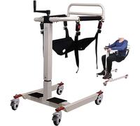 Silla de movilidad de transferencia de pacientes con cojín | Silla de transporte de acero para silla de ruedas para personas mayores discapacitadas | Cómoda de cabecera para inodoros ayuda de