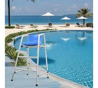 Silla de observación elevada con asiento cómodo y gancho para piscina, playa, parque acuático