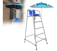 Silla de observación elevada portátil con paraguas para salvar vidas en la playa y la piscina, fácil de montar