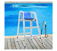 Silla de observación para salvavidas, silla de piscina de pie, resistente al óxido, para piscina, escalera extraíble con gancho, asiento cómodo, orificio para sombrilla, para 120, 150 y 180 de al