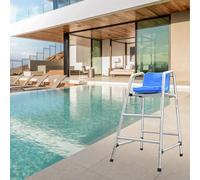 Silla de observación para salvavidas, silla de salvavidas para parque acuático, sillas de piscina, silla de árbitro/director desmontable, sillas con gancho para asiento, orificio para sombrilla,