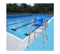 Silla de observación profesional para parques acuáticos y piscinas, asiento desmontable con marco de acero inoxidable alto