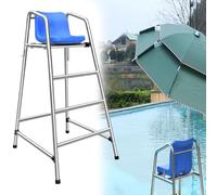 Silla de observador comercial con asiento extraíble, gancho y agujero para sombrilla para piscina, playa y cancha de tenis