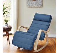 Silla de ocio, mecedora con reposabrazos de , reposapiés ajustable en posiciones, capacidad de carga 150 kg, adecuada para dormitorio, .