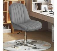 Silla de Oficina Ajustable sin Brazos con diseño de Patas Cruzadas Anchas y función giratoria, Silla Decorativa con Respaldo Medio para Escritorio o tocador (Gris) Octopus Feet