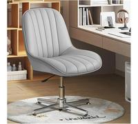 Silla de Oficina Ajustable sin Brazos con diseño de Patas Cruzadas Anchas y función giratoria, Silla Decorativa con Respaldo Medio para Escritorio o tocador (Gris) Octopus Feet