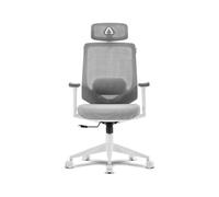 Silla de oficina Alpha Gamer Stella ergonómica mesh blanca y gris ajustable
