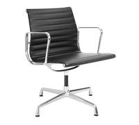 Silla de Oficina Aluminio EA 108 con Asiento Giratorio , Negro y Cromo