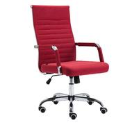 CLP Silla De Oficina Amadora En Polipiel o Tela I Silla Ejecutiva con Ruedas & Reposabrazos I Silla De Escritorio, Color:Rojo, Material:Tela