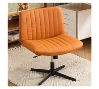Silla de Oficina Ancha sin Brazos con un Asiento Acolchado de Patas Cruzadas y diseño ergonómico para la Oficina domiciliaria o el Escritorio de computadora Verde Octopus Feet