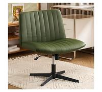 Silla de Oficina Ancha sin Brazos con un Asiento Acolchado de Patas Cruzadas y diseño ergonómico para la Oficina domiciliaria o el Escritorio de computadora Verde Octopus Feet