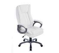 Silla de Oficina Bern XXL Tapizada en Cuero Sintético I Silla Ejecutiva con Ruedas I Silla de Escritorio Regulable en Altura & Giratoria I C, Color:Blanco