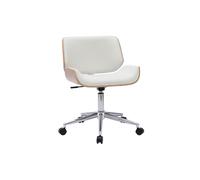 Silla de oficina blanca con madera clara RUBBENS