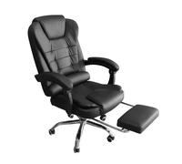Silla de oficina comde oficina y escritorio negro con función reposapiés, tela y estructura metal 64x106x75 cm 64 cm