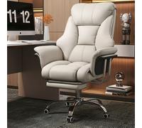 Silla de oficina cómoda de gran tamaño con respaldo y reposapiés retráctil, diseño ergonómico, 5 ruedas de fuerte soporte, silla de ordenador de trabajo ajustable , silla ejecutiva