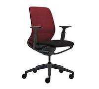 Silla de oficina con reposabrazos de malla, color negro, altura 42-52,5 cm, soporta hasta 130 kg, ángulo de inclinación de 23°, diseño de red