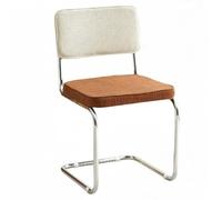 Silla De Oficina con Respaldo Medio Sillas Tapizadas De Reunión Silla Auxiliar Sin Brazos con Base En Forma De Trineo Sillas De Escritorio Ejecutiva con Asiento Acolchado(Bruin)