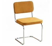 Silla De Oficina con Respaldo Medio Sillas Tapizadas De Reunión Silla Auxiliar Sin Brazos con Base En Forma De Trineo Sillas De Escritorio Ejecutiva con Asiento Acolchado(Yellow A)