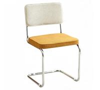 Silla De Oficina con Respaldo Medio Sillas Tapizadas De Reunión Silla Auxiliar Sin Brazos con Base En Forma De Trineo Sillas De Escritorio Ejecutiva con Asiento Acolchado(Yellow B)