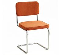 Silla De Oficina con Respaldo Medio Sillas Tapizadas De Reunión Silla Auxiliar Sin Brazos con Base En Forma De Trineo Sillas De Escritorio Ejecutiva con Asiento Acolchado(Orange)