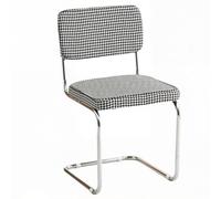 Silla De Oficina con Respaldo Medio Sillas Tapizadas De Reunión Silla Auxiliar Sin Brazos con Base En Forma De Trineo Sillas De Escritorio Ejecutiva con Asiento Acolchado(Nero)