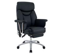 Silla de oficina dahra con funcion de masaje cuero auténtico negro 66x78x114 cm