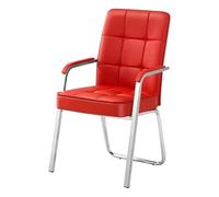 Silla de oficina de cuero ergonómica PU para sillas de juego en el hogar silla de escritorio para el vestíbulo de escritorio de recepción y sala de conferencias de color rojo (sin ruedas) Octopus