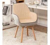 Silla de oficina de terciopelo cómoda silla de comedor giratoria elegante silla de escritorio tapizada sin ruedas, silla de acento de madera moderna (41 x)
