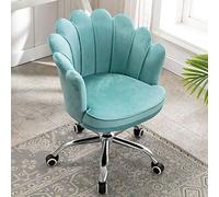 Silla de oficina de terciopelo con respaldo medio con reposabrazos, silla de escritorio giratoria ajustable para dormitorio, mesa de maquillaje, cómoda silla de trabajo tapizada