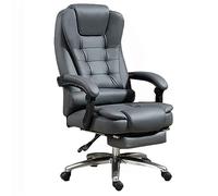 Silla de Oficina ejecutiva con Respaldo Alto, función de inclinación, Silla de Escritorio giratoria ergonómica de Cuero de Microfibra con Asiento Grande y reposabrazos Extra Acolchado.