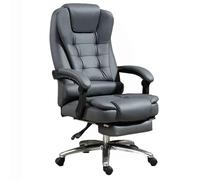 Silla de oficina ejecutiva con respaldo alto y función de inclinación, silla de computadora de cuero de microfibra, silla giratoria ergonómica de escritorio con reposabrazos extra acolchado, gris