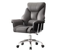 Silla de oficina ejecutiva de cuero con respaldo alto, silla de escritorio giratoria ajustable con ruedas para oficina en casa y espacios de trabajo jefes