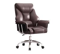 Silla de oficina ejecutiva de cuero con respaldo alto, silla de escritorio giratoria ajustable con ruedas, perfecta para oficinas en casa y escritorios de jefe